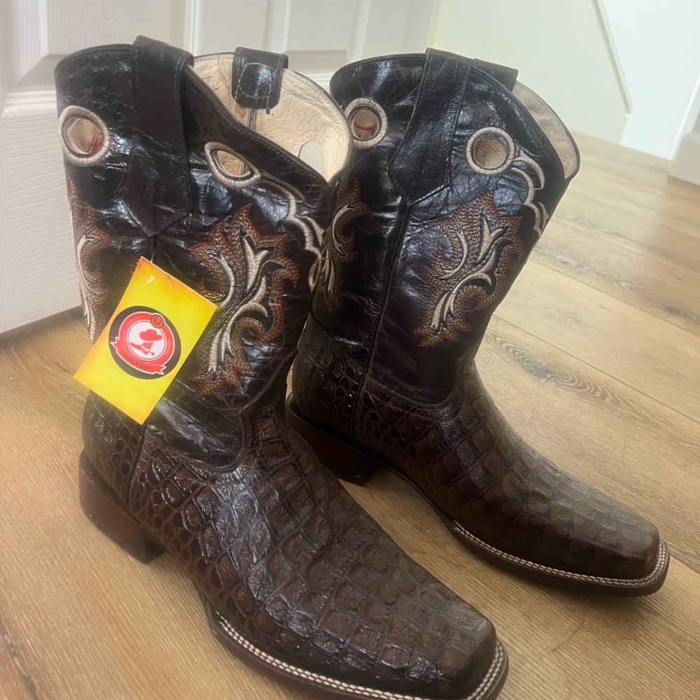 Genuine Learher Brown Western Cowboy Boots
